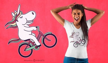 Diseño de camiseta ciclista unicornio.