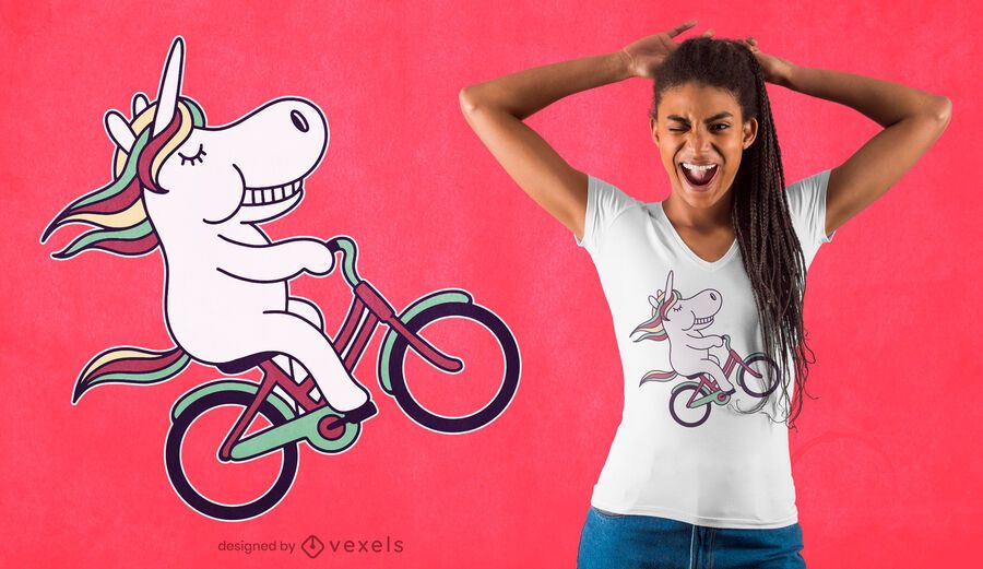 Cyclist unicorn t-shirt design Cyclist unicorn t-shirt design