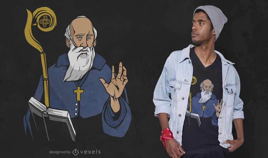 Saint Benedict t-shirt design Saint Benedict t-shirt design