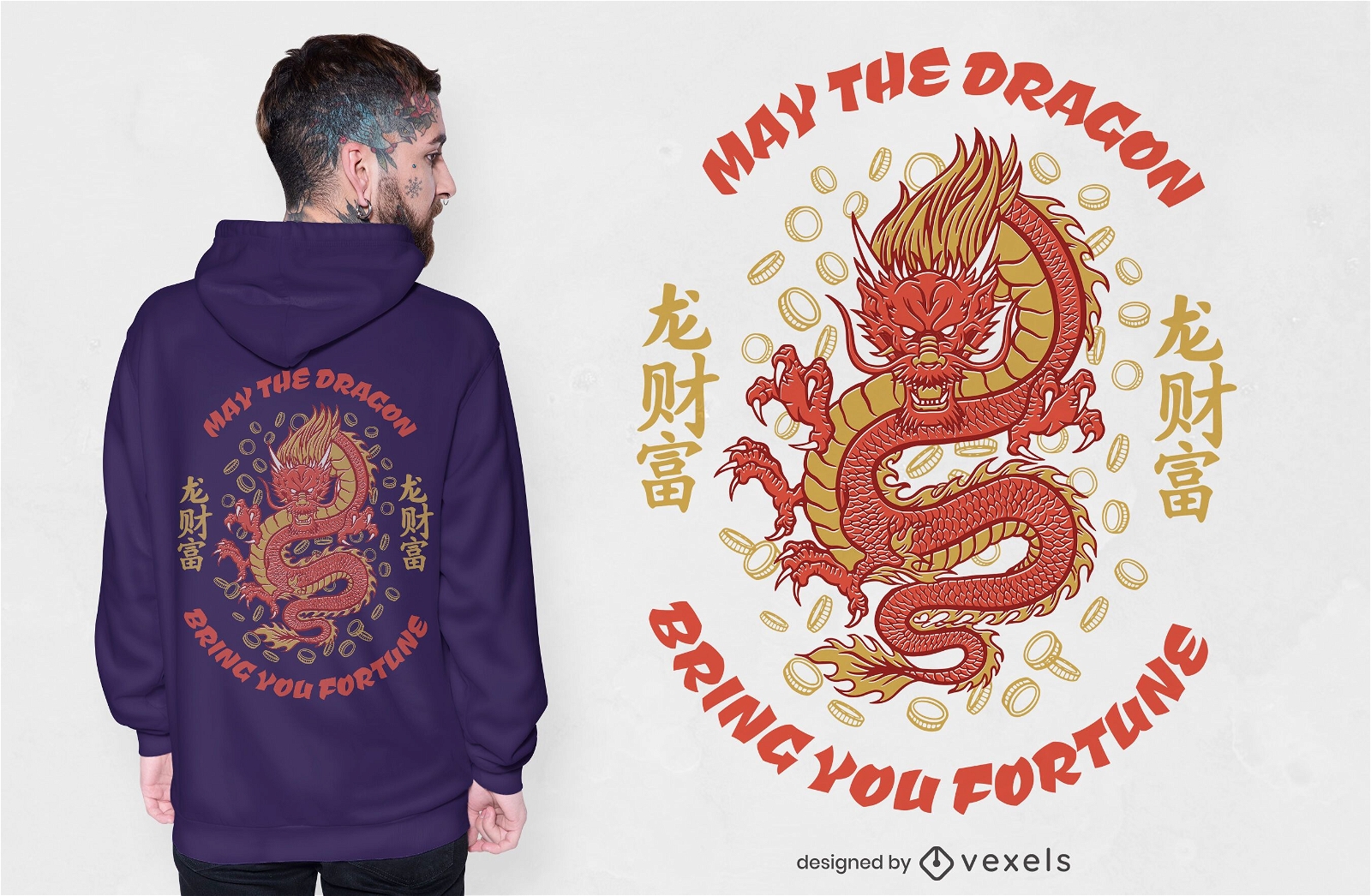 Dise?o de camiseta Fortune Dragon