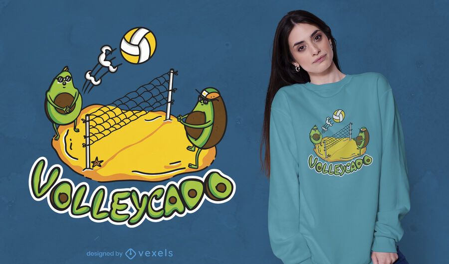 Design de camiseta de vôlei abacate Design de camiseta de vôlei abacate