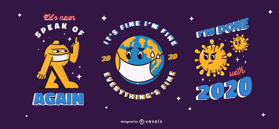 Anti new year badge set Anti new year badge set
