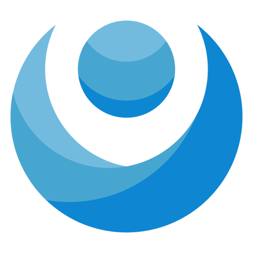Blaues Logo der abstrakten Person PNG-Design