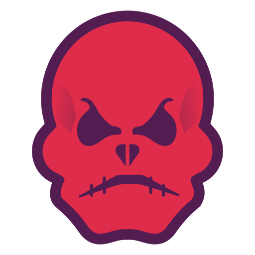 Logo de calavera roja enojada Diseño PNG
