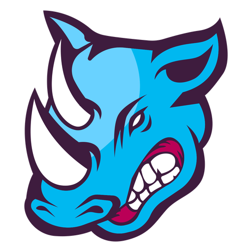 Logotipo de rinoceronte enojado Diseño PNG