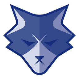 Logotipo do lobo zangado azul Desenho PNG