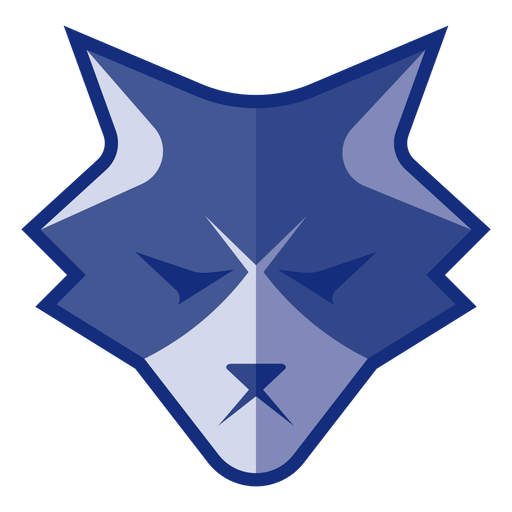 Blue angry wolf logo - Transparent PNG & SVG vector file