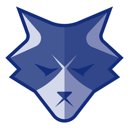 Logotipo do lobo zangado azul Desenho PNG