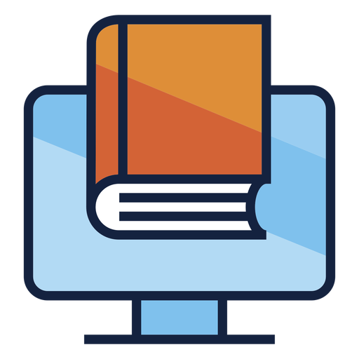 Buch auf dem Bildschirm Logo PNG-Design