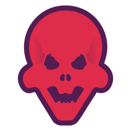 Logotipo de calavera roja brutal Diseño PNG