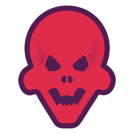 Logotipo de calavera roja brutal Diseño PNG