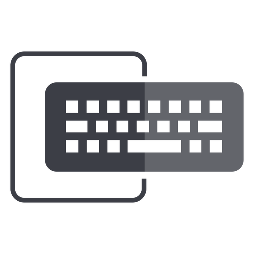 Computertastatur und Monitorlogo PNG-Design