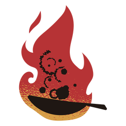 Logotipo de sartén en llamas Transparent PNG