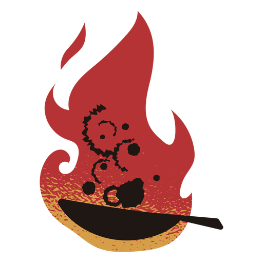Cooking pan on fire logo PNG Design