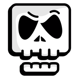 Doubtful skull illustration logo PNG Design