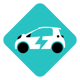 Logotipo geométrico de coche eléctrico Diseño PNG