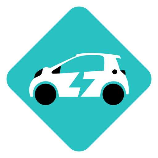 Geometrisches Logo des Elektroautos PNG-Design