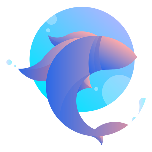 Fish jumping logo PNG Design