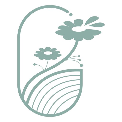 Floral aesthetic logo PNG Design
