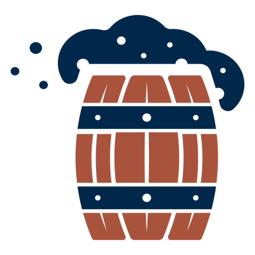 Logotipo de barril de madera espumoso Diseño PNG
