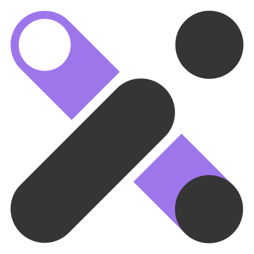 Logotipo geométrico preto e violeta Desenho PNG