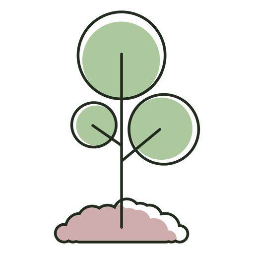Growing tree in dirt logo PNG Design