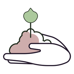 Manos sosteniendo el logo de brote Diseño PNG