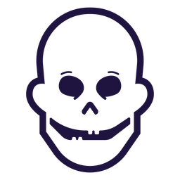 Happy skull stroke logo PNG Design