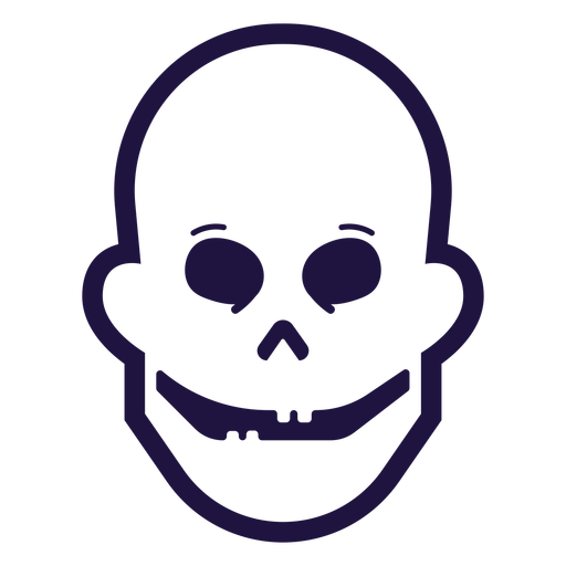 Happy skull stroke logo