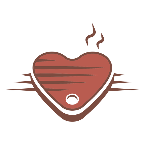 Heart shaped steak logo PNG Design