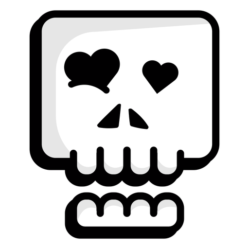 In love skull illustration logo PNG Design