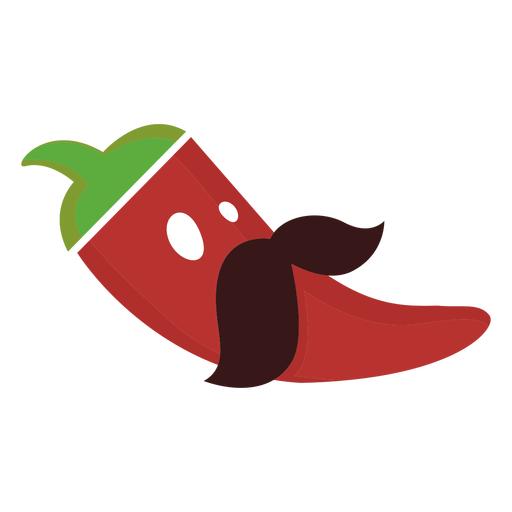 Jalapeno with mustache logo PNG Design