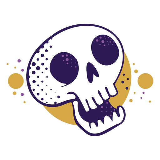 Laughing skull cartoon logo PNG Design