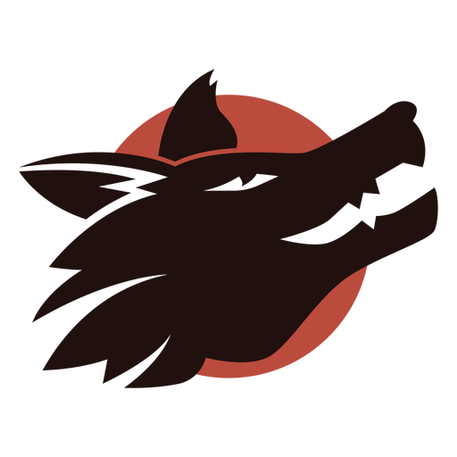 Laughing wolf logo PNG Design