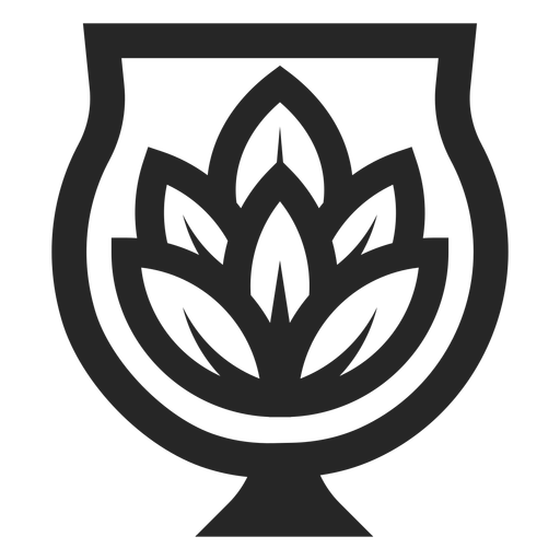 Lotus flower in vase logo PNG Design