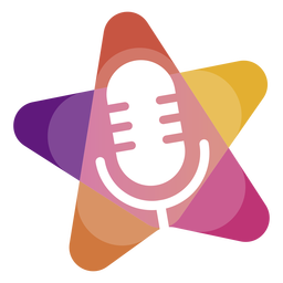 Micrófono en logo estrella Diseño PNG