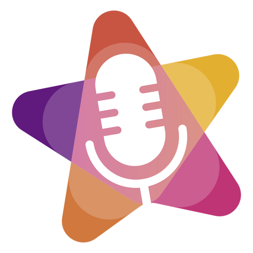 Microfone com logotipo de estrela