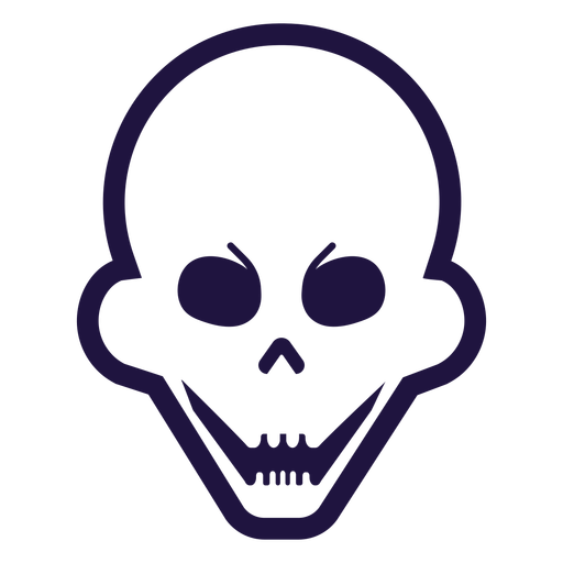 Mischievous skull stroke logo PNG Design