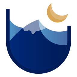 Logotipo da montanha à noite Desenho PNG