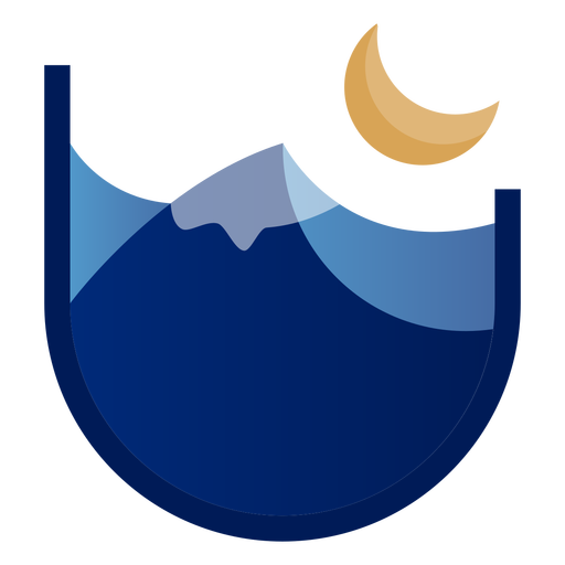 Montaña en el logo de la noche