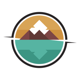 Logotipo de la montaña junto al lago Diseño PNG