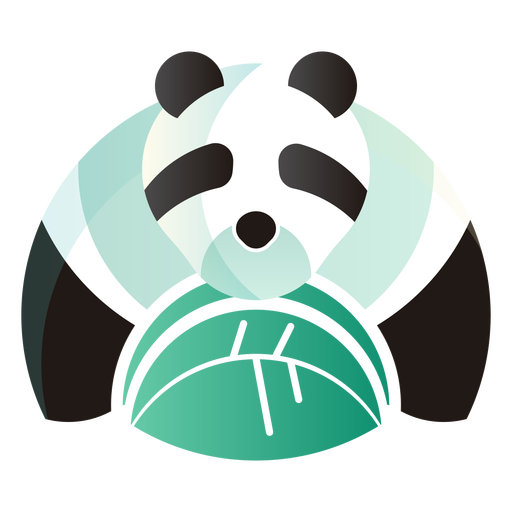 Panda bear eating logo