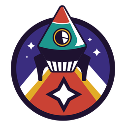Rocket flying logo PNG Design