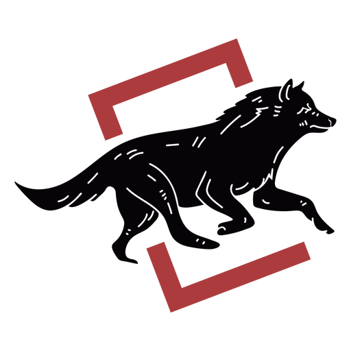 Laufendes Wolf-Logo PNG-Design