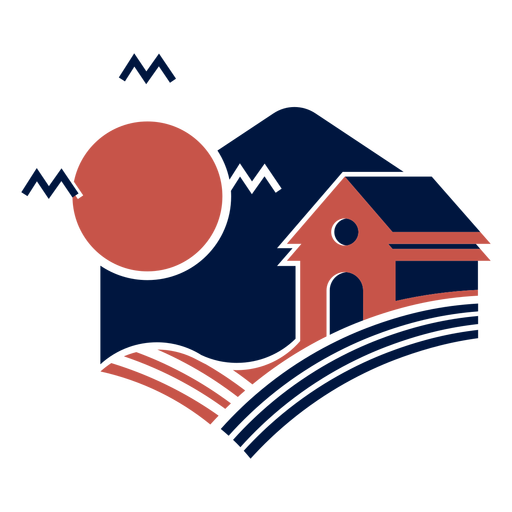 Stabile Scheune bei Nacht Logo PNG-Design
