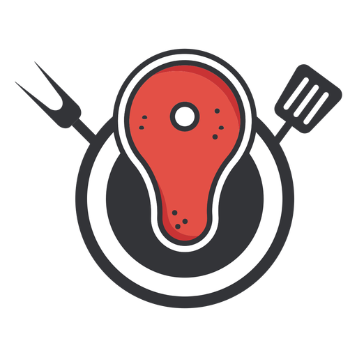 Logotipo do bife no prato Desenho PNG
