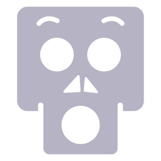 Surprised skull silhouette logo PNG Design