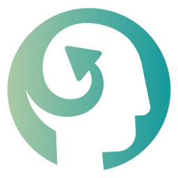 Flecha arremolinada en el logo de la cabeza Diseño PNG