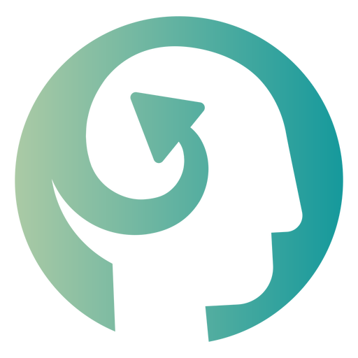 Flecha arremolinada en el logo de la cabeza Diseño PNG