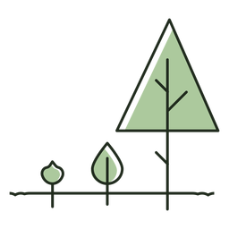 Logotipo dos estágios de crescimento de árvores